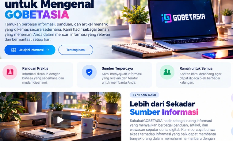 Ruang kerja digital untuk artikel Sahabat GOBETASIA